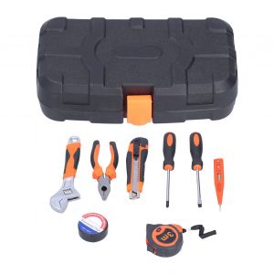 XYONG Ensemble d'outils FIXMAN 9 pieces, kit d'outils portables en plastique, boite a outils pour l'entretien de la propriete JYS002-4 - Neuf