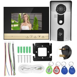 Interphone video couleur avec ecran tactile LCD de 7 pouces, prise britannique 100-240 V - Neuf