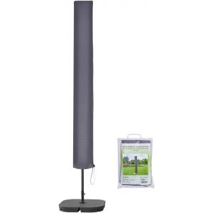 Housse De Protection Pour Parasol Jusqu'&agrave; Environ &Oslash; 200/300/400 Cm - Qualit&eacute; Sup&eacute;rieure - En Tissu Oxford 300 G/M&sup2; 600d De Qualit&eacute; Sup&eacute;rieure - Gris - 250 Cm X 32/40 Cm - Neuf