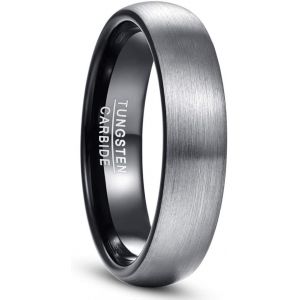 Kahfl-Alliance Couple En Carbure De Tungstène Argent Mat 4mm 6mm Finition Brossée Couple Bague De Mariage Pour Homme/Femme Coupe Confortable Taille 54.4(17.3)-72(22.9) - Neuf