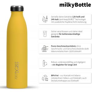 Gourde Acier Inoxydable Milkybottle &iquest; 350ml, Vert | Bouteille Isotherme D'eau | Rev&ecirc;tement Durable Parfaite Pour Enfants, Sport, L'ecole | Isol&eacute;e Qualit&eacute; Sup&eacute;rieure - Neuf