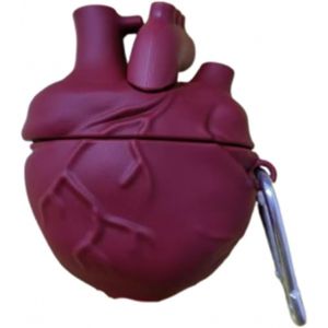 Coque cr&eacute;ative pour AirPods 4, motif c?ur 3D amusant pour hommes et femmes, coque en silicone pour AirPods 4e g&eacute;n&eacute;ration avec crochet (rouge) - Neuf