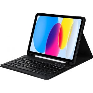 TIANYI-Coque Clavier pour iPad A16 11/10 &Egrave;me Generation (11 Pouces 2025/10.9 Pouces 2022), &Eacute;tui Keyboard Bluetooth sans Fil pour iPad 10eme/11eme A16 avec Porte Crayon AZERTY Fran&ccedil;ais,Noir - Neuf
