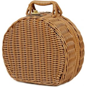 Ulteronixshop-Panier De Rangement En Rotin, Valise En Rotin, Panier De Pique-Nique Avec Petite Poign&eacute;e Pour Camping, V&ecirc;tements, Couvertures, Jouets (Marron) - Neuf