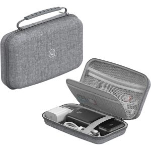 Sac De Rangement &Eacute;lectronique &Eacute;tanche &Agrave; Double Couche Pour C&acirc;bles De Chargeur, Disques Durs, Accessoires De T&eacute;l&eacute;phone Portable, &Eacute;couteurs, Cartes Sd, Gris, 1 Pcs - Neuf