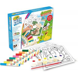 ERYI-- Color Wonder, Coffret Cadeau Sans Tache Sujet Amis De La Ferme : 30 Pages À Colorier, 8 Feutres, 6 Gouaches, 1 Pinceau, Âge 3,4,5 Ans - Neuf