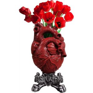 Vase Coeur - Vase Coeur Anatomique Jardinière Résine Sculpture Moderne Bureau Maison Chambre Bureau Ornement Fleurs Non Inclus (Rouge) - Neuf
