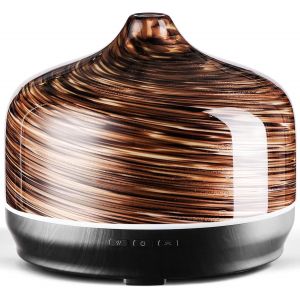 500ml Diffuseur d'arômes en verre soufflé à la main pour huiles essentielles,grand humidificateur ultrasonique,brume fraîche silencieuse,7LED changeantes de couleur pour une maison élégante de - Neuf