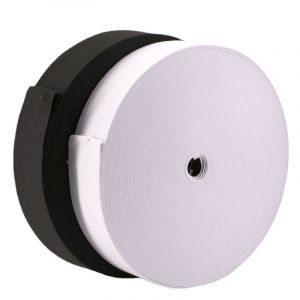 Bande &Eacute;lastique &Eacute;paisse, Noire Et Blanche (3 M&egrave;tres Chacune) L - Neuf