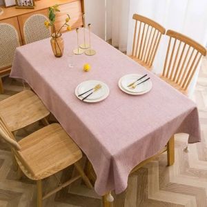 Nappe Texture Carr&eacute; 120 X 120 Cm - 100% Polyester - Nappe Lavable Imperm&eacute;able Et Anti-Rides De Haute Qualit&eacute; - Rose - Neuf