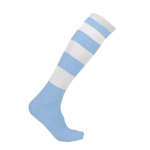 Chaussettes Sport Ray&eacute;es - Pa021 - Bleu Ciel Et Blanc - Neuf