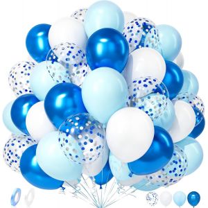 Ballons Pastel, 50 Pièces Arc-En-Ciel Macaron Bleu Rose Vert Jaune Violet Or Confettis Ballon Hélium Fille Garçon Enfant Anniversaire Mariage Valentin Graduation Proposition Mascarade Déco - Neuf