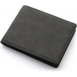 Porte Feuille Pour Homme,Portefeuille Cuir Brun,Porte Feuille Pour Homme Léger Et Élégant,Vintage Givré Sensation,Portefeuilles Et Porte-Carte Ultra-Mince,Conception À Double Couche - Neuf
