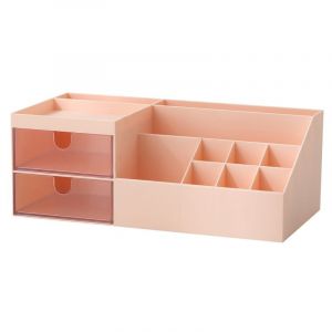 Boîte de rangement en plastique rose pour cosmétiques et petits objets bleu L.24,5 x l.12 x H.9 cm - Neuf