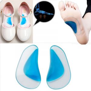 Paires De Semelles Orthopédiques En Gel De Silicone Pour Voûte Plantaire, Semelles Orthopédiques Pour Pieds Plats (Bleues) - Neuf