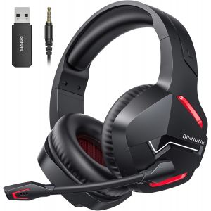Casque De Jeu Sans Fil Avec 2,4 Ghz Pour Ps5, Ps4, Pc, Ns, Joueurs Fps, 120 Heures + Bluetooth 5.3 Casque De Jeu Avec Microphone Antibruit, Casque De 50 Mm Pour Ordinateur Portable - Rouge - Neuf