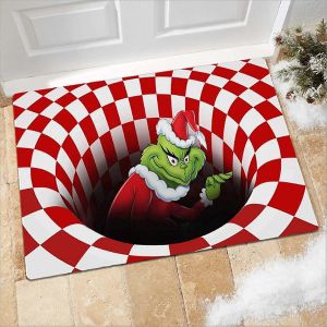 D&eacute;coration de no&euml;l paillasson, No&euml;l paillasson d'int&eacute;rieur et de plein air, adapt&eacute; pour No&euml;l int&eacute;rieur et ext&eacute;rieur de la maison, de 50*80cm - Neuf