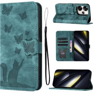 Kal-Housse Protection Compatible Avec Blackview Wave 6c 6.52 Pouces Mat&eacute;riau En Cuir Pu Coque Blackview Wave 6c Avec Fentes Pour Cartes Blackview Wave 6c Coque Vert - Neuf