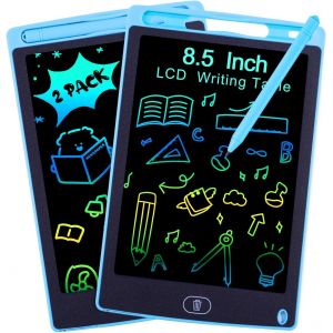 DDA-2pcs Tablette d'écriture LCD de 8,5Pouces, Tablette Dessin Enfants, Ardoise Magique, Table Dessin Enfant Coloré, Jouet Educatif de 2-7 Ans Filles et Garçons, Cadeaux d'anniversaire Bleu+Bleu - Neuf