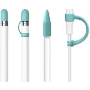 ERYI-[4-Piece] For Apple Pencil Cap/Apple Pencil Tip Cover/Cable Adapter Tether/Apple Pencil Cap Holder For Ipad Pro Pencil, Ice Sea Blue - Neuf