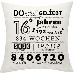 Trahoo-Cadeau Anniversaire Fille Garçon Anniversaire Housses De Coussin Cadeau Décoratif D'anniversaire Housse De Coussin Decoration Anniversaire 45 X 45 Cm Allemand - Neuf