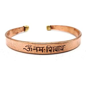 Eryi-Mantra Om Namah Shivaya Bracelet En Cuivre Fait Main Avec Pochette À Bijoux, 7 Cm, Cuivre - Neuf