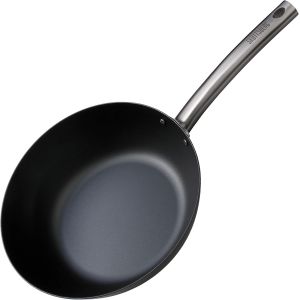 Jexnovashop-Po&ecirc;le Wok 28 Cm Pr&eacute;-Enduite Effet Antiadh&eacute;sif Tous Feux - Neuf