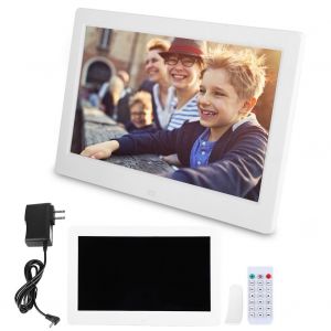 Cadre photo numerique 10,1 pouces 1024 x 600 pixels, reveil, lecteur, album, telecommande, blanc, Etats-Unis - Neuf