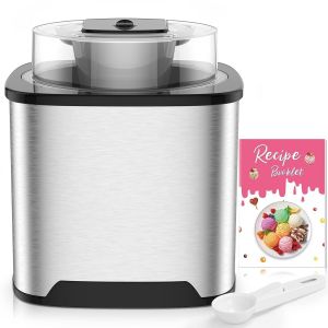 NouvelHorizonstore-Sorbeti&egrave;re Turbine &agrave; Glace, Sorbeti&egrave;re &Eacute;lectrique, Machine &agrave; Glace en Acier Inoxydable, 2L Machines &agrave; Glace et Sorbeti&egrave;re pour Sorbet Glace, Cr&egrave;me Glac&eacute;e et Yaourt Glac&eacute; - Neuf