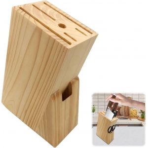 Mevronisshop-Bloc De Couteaux De Cuisine Sans Couteaux, Porte-Couteaux De Cuisine, Porte-Couteaux De Cuisine Pour Comptoir De Cuisine, Avec Fentes Pour Ciseaux Et Tige D'aff&ucirc;tage, Bloc Universel - Neuf