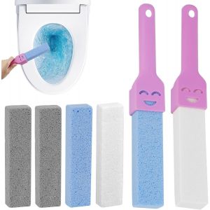 6 Pierre Ponce WC,15 * 3.5 * 2.5cm Brosse de NettoPierre Ponce pour Nettodes Toilettes/Cuisine/Piscine,Brosse de Toilette en Pierre Ponce avec 2 Poignées,Pierre Ponce de Nettoyage - Neuf