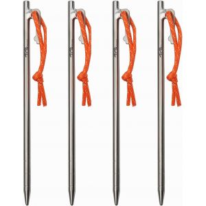 Yemaesre-Lot De 6 Piquets De Tente,Piquets De Tente Robustes Avec Corde Réfléchissante Et Sac De Rangement Pour Camping Plage Extérieur Et Sable Randonnée(4pcs*200 * 7mm) - Neuf