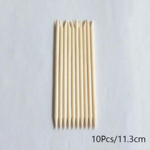 Ore-Lurayee ¿ Poussoir À Cuticules Pour Ongles,Bâtons En Bois Orange,Dissolvant De Manucure,Design En Bois,Vernis À Ongles Gel,Bâton De Dessin Pour Nail Art-10pcs 11.3cm- - Neuf