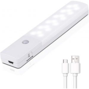 Veilleuse Led Automatique,Lampe 18 Led Avec Détecteur De Mouvement,Lampe Placard À Batterie Rechargeable Lampe De Nuit Pour Le Cabinet,Le Placard,Le Carage,Le Couloire - Neuf