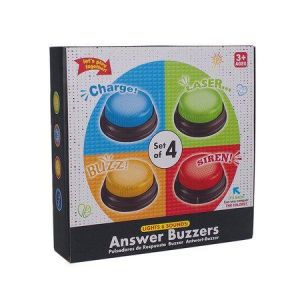 Pack De Sons De Buzzers De Jeux Télévisés : 4 Boutons Lumineux De Buzzer Pour Un Quiz Amusant En Famille - Neuf