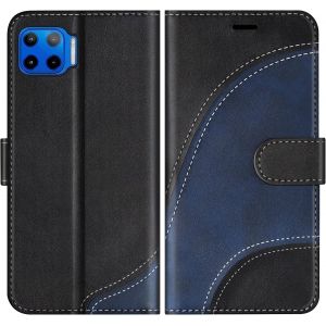 Ayu-Coque Pour Moto G 5g Plus/Moto One 5g, Portefeuille Etui En Cuir Pu, Magnétique Protection Housse Coque Pour Moto G 5g Plus/Moto One 5g, Noir - Neuf