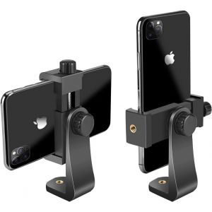 lbgwp60-Support Téléphone Universel Pour Trépied ¿ Support Smartphone Avec Rotation 360°, Filetage 1/4"" Pour Trépied, Selfie, Vidéo, Vlog, Compatible Avec Smartphone Iphone Samsung Huawei Moto Xiaomi - Neuf