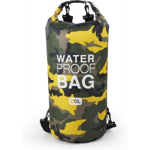 Kalanka-Sac Étanche, Dry Bag 10l 20l 30l A Vec Sangle Réglable, Idéal Pour Activités De Plein Air Et Sports Aquatiques, Kayak, Rafting, Natation, Bateau Canoeing, Plage (Jaune, 20 Litres) - Neuf