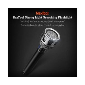 Lampe Torche Ultra-Lumineuse Nextool 10 000 Mah 3 600 Lm ¿ Portée De 450 M, 5 Modes, Étanchéité Ipx7, Rechargeable Type-C Pour Les Aventures En Plein Air - Neuf