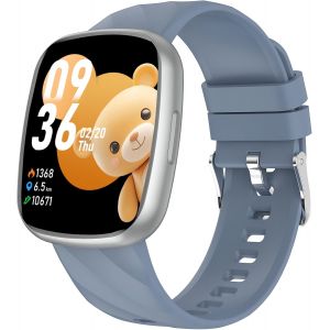 Fitness Tracker Montre Enfant Connectée Ou Non Connectée, Montre Intelligente Avec 100+ Modes De Sport, Podomètre, Moniteur De Sommeil, 1.75"" Smartwatch, Cadeau Ado Garçon Fille 5-16 Ans Bleu - Neuf