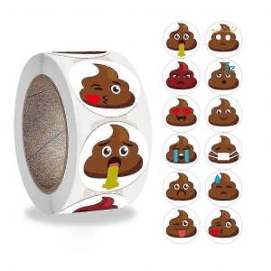 500pcs caca autocollant rouleau pour l'emballage cadeau,la décoration d'Halloween et de Noël,les étiquettes d'humour de toilette drôle - Neuf