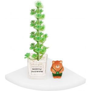 Étagère d'Angle Flottante en chêne Rustique avec extrémité Arrondie Petite étagère d'angle Murale Haut-parleurs, Livres, décorations Étagère d'Angle en Bois, chêne, 35cm Rayon - Neuf