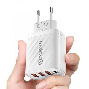 Chargeur Usb 48w 4 Ports Type C Charge Rapide Qc 3.0 Pour Samsung Xiaomi Mi10 Huawei Adaptateur De Chargeur Pour Smartphones Pd Charge Rapide - Neuf