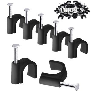 Lot De 100 Serre-C&acirc;bles Ronds Noirs De 10 Mm - Bornes Murales Pour C&acirc;bles &Eacute;lectriques - Pour Ethernet, C&acirc;bles &Eacute;lectriques Multiprise Murale[DYB984398] - Neuf