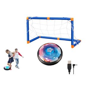 Jeu de football flottant avec lumi&egrave;re LED, 1 ballon, 2 buts, rechargeable par USB, utilisable en int&eacute;rieur et en ext&eacute;rieur - Neuf