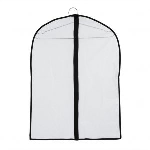 HJLIAN Housse de protection anti-poussiere en EVA pour vetements, housse de protection pour vetements, manteau, avec fermeture eclair, bord noir, taille M - Neuf