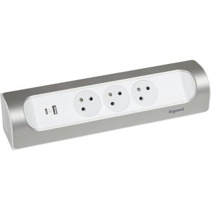 Multiprise D'Angle À Câbler - 3 Prises Surface Avec Terre + Prise Usb-C + Prise Usb-A - Installation Horizontale Ou Verticale - Neuf