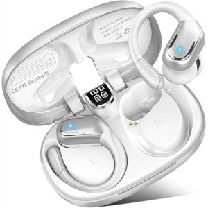 Ecouteurs Bluetooth sans Fil Sport, 75Hrs &Eacute;couteurs Bluetooth 5.4 avec St&eacute;r&eacute;o HiFi, 2025 Oreillette sans Fil avec 4 ENC Appel R&eacute;duction Antibruit Mic, IP8 &Eacute;tanche oreillette bluetooth pour Android/iOS - Neuf