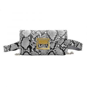 Sac &agrave; main tendance pour femme, imprim&eacute; serpent, en cuir PU, sac bandouli&egrave;re, sac banane - Neuf