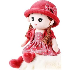 Poup&eacute;e de chiffon mignonne, douce et mignonne, poup&eacute;e princesse en peluche, chapeau et v&ecirc;tements d&eacute;tachables, &agrave; partir de 0 ans, pour anniversaire, bapt&ecirc;me, Saint-Valentin, No&euml;l, &agrave; partir de 0 ans - Neuf
